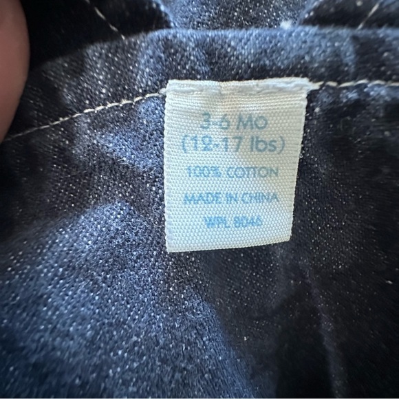 Baby boys size 3-6 months 100% cotton denim overalls with embroidered do… - Picture 4 of 4